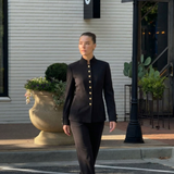 Manon | Blazer ajusté à col montant et boutons dorés