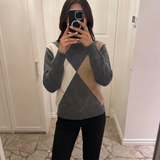 Inès | Pull en Tricot à Motif Argyle Classique