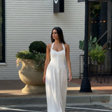 Manon | Robe halter élégante midi en coton premium