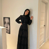 Aurélie | Robe maxi fluide à détails en dentelle