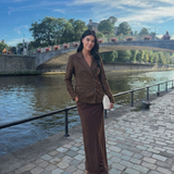 Noa | Blazer Double Boutonnage en Simili Suède Élégant
