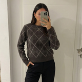 Juliette | Pull en maille à motif argyle classique