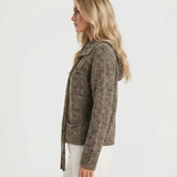 Léa | Cardigan court en tricot marbré au style décontracté