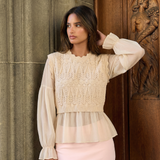 Élise | Gilet Court en Tricot à Câbles