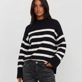 Élodie | Pull en Maille Rayée Coupe Décontractée