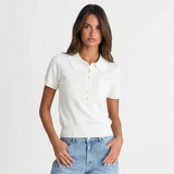 Sophie | Polo à manches courtes tricoté sans effort