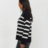 Élodie | Pull en Maille Rayée Coupe Décontractée
