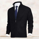 Bastien | Cardigan Long Homme en Maille à Col Montant