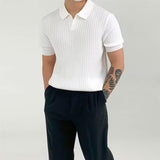 Jules | Polo moderne à motif texturé élégant et polyvalent