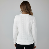 Amandine | Pull en tricot à motifs en relief et col zippé
