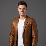 Céleste | Blazer en cuir à coupe slim