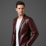 Céleste | Blazer en cuir à coupe slim