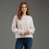 Geneviève | Pull en Tricot à Côtes Doux et Élégant