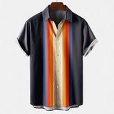Sacha | Chemise à Rayures Graphiques au Style Rétro