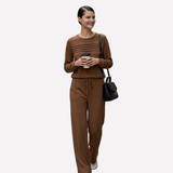 Célestin | Ensemble femme deux pièces avec haut à col montant et pantalon large