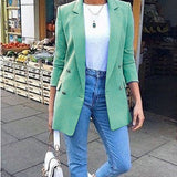 Céleste | Blazer long chic à double boutonnage élégant