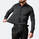Malo | Chemise ajustée à manches longues en tissu stretch