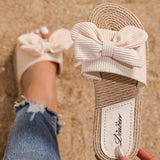 Inès | Sandales Boho avec nœud & semelle en jute – Estivales & Confortables