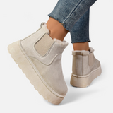 Lyanna | Bottines à Plateforme en Peluche pour Femme – Style Doux & Chic