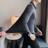 Malo | Chemise ajustée à manches longues en tissu stretch