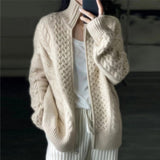 Maëlys | Cardigan femme en tricot torsadé à fermeture éclair