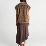 Chloé | Gilet sans manches en fausse fourrure avec col châle