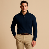 Noé | Pull homme côtelé avec col zippé élégant