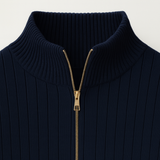Noé | Pull homme côtelé avec col zippé élégant