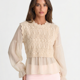 Élise | Gilet Court en Tricot à Câbles