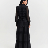 Aurélie | Robe maxi fluide à détails en dentelle