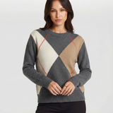 Inès | Pull en Tricot à Motif Argyle Classique