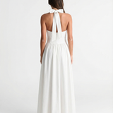 Manon | Robe halter élégante midi en coton premium