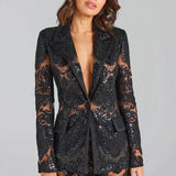 Louna | Ensemble blazer et pantalon à sequins élégants