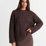 Élodie | Pull en Maille à Câbles Épais et Coupe Décontractée