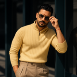 Noé | Pull homme côtelé avec col zippé élégant