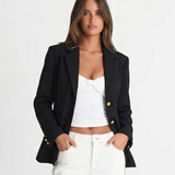Chloé | Blazer structuré double boutonnage à boutons dorés