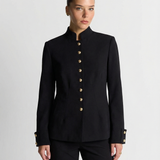 Manon | Blazer ajusté à col montant et boutons dorés