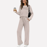Célestin | Ensemble femme deux pièces avec haut à col montant et pantalon large