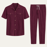 Gaspard | Ensemble Chemise à Manches Courtes et Pantalon Texturé
