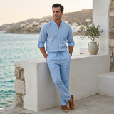 Bastien | Ensemble d'été chemise et pantalon en coton léger