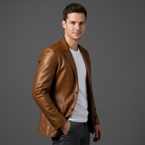 Céleste | Blazer en cuir à coupe slim