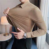Malo | Chemise ajustée à manches longues en tissu stretch