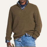 Loïc | Pull homme en laine mérinos avec demi-zip