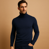 Romain | Pull en maille ajusté à col polo côtelé pour homme