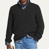 Loïc | Pull homme en laine mérinos avec demi-zip