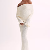 Orélia | Robe Maxi Bouclée Épaules Dénudées