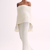 Orélia | Robe Maxi Bouclée Épaules Dénudées