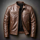 Sébastien | Veste en cuir vintage homme à coupe classique et élégante