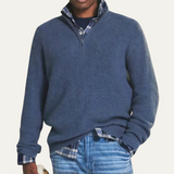 Loïc | Pull homme en laine mérinos avec demi-zip