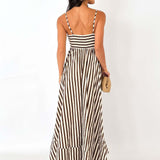 Lucienne | Robe de soirée maxi à rayures élégantes